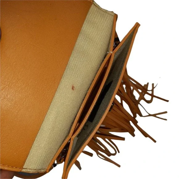 Fringe Crossbody Bag | Amber Orange Crossbody Purse | Fringe Bag - Picture 5 of 5